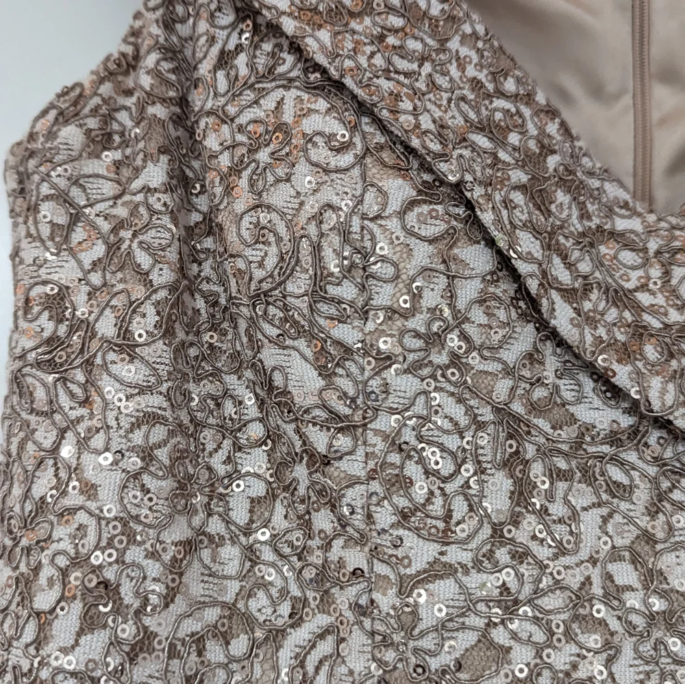 Vince Camuto Off the Shoulder Sequin & Lace Gown, Worn Only Once - 10 - Picture 5 of 7